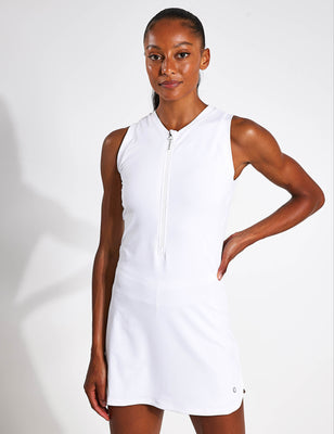 Half Zip Sports Dress - White